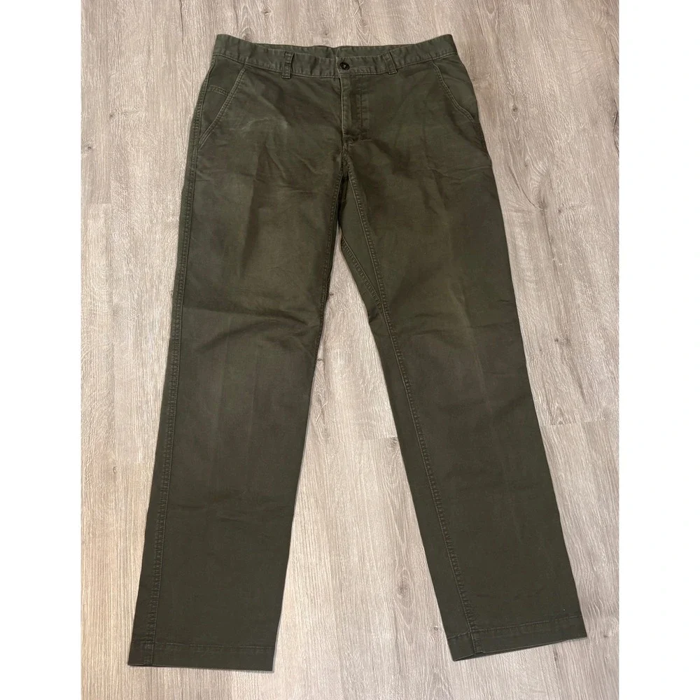 The North Face Mens Motion Pants Olive Green Straight Leg Chino 34 Long